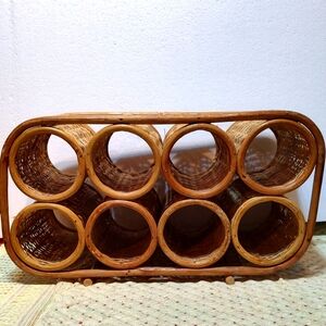Bamboo table wine rack